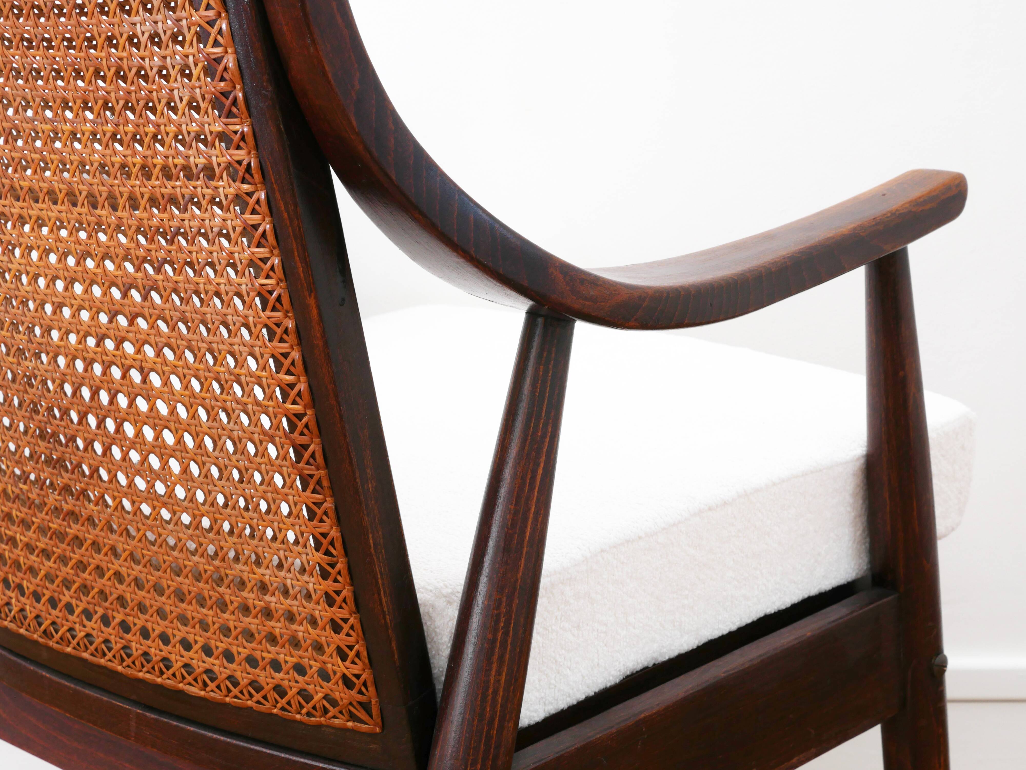 Fauteuil vintage en cannage - Restauré - Assise neuve