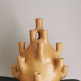 Tamgroute terracotta candlestick vase