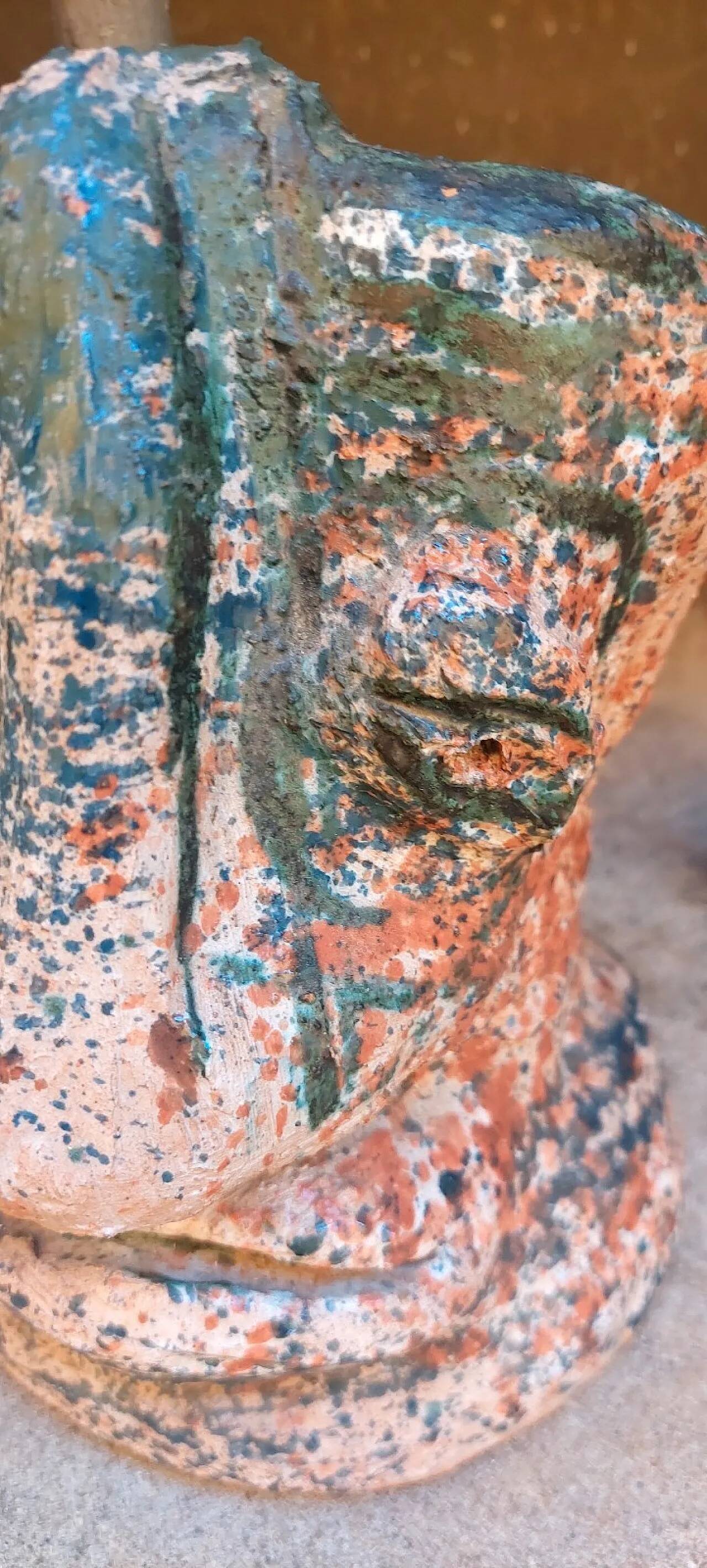 Glazed terracotta sculpture vase, late 20th century