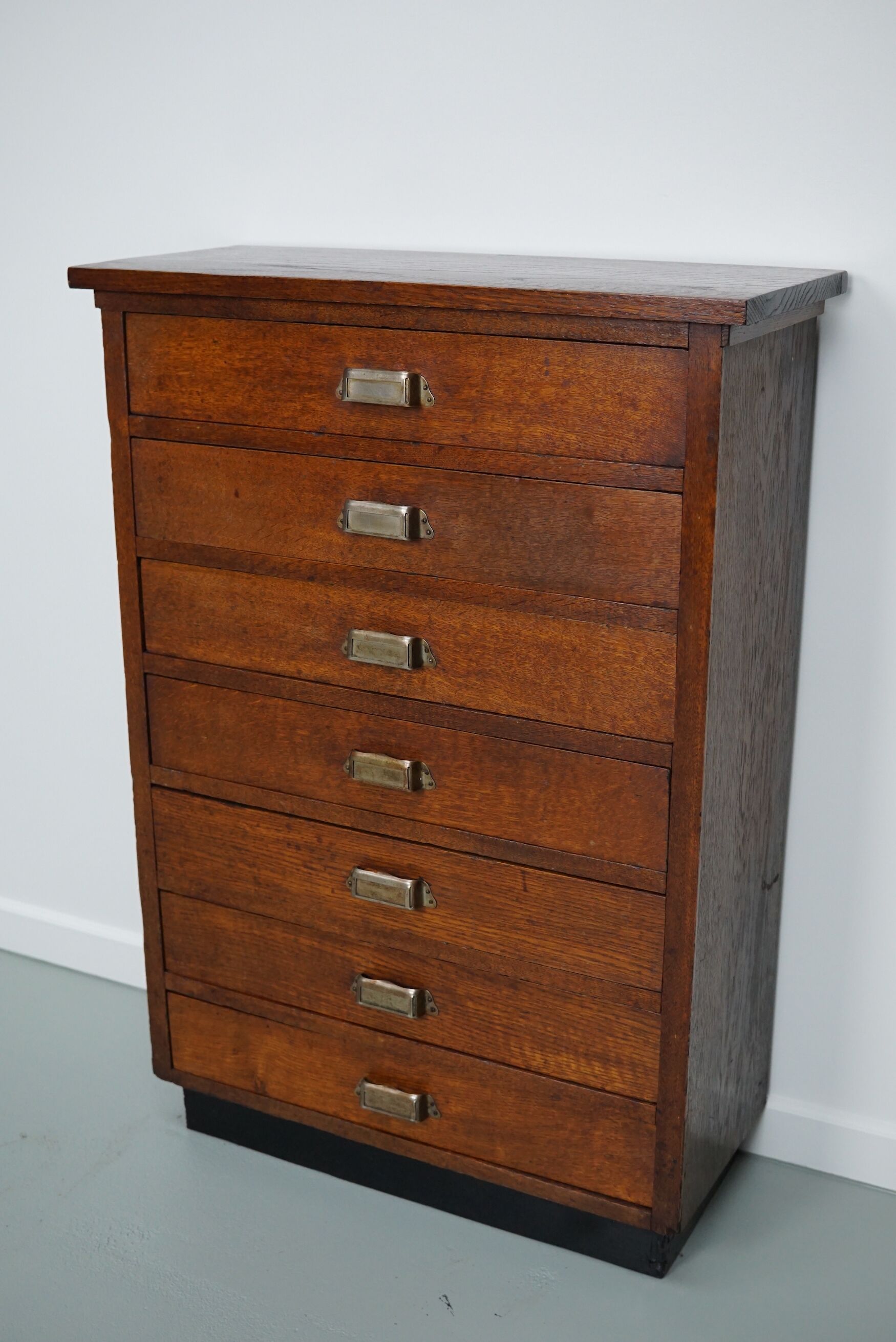 Dutch oak apothecary filing cabinet, 1930s