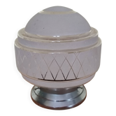 plafonnier des années 40,  globe verre granité opaque -  lampe de table