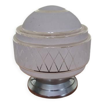1940s ceiling light, opaque frosted glass globe - table lamp