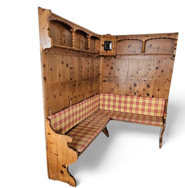 Panneaux d'angle et banc d'angle Tiroler des années 1950