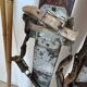 Antique wooden skis with vintage poles