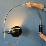 Wall lamp arc lamp Herda eyeball chrome space age
