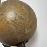 Vintage 1930 globe terrestrial Jacques Adnet world map J. Forest glass wood -
