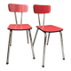 Pair of raspberry formica chairs