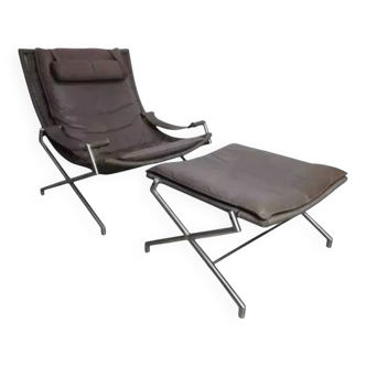 Fauteuil avec ottoman modèle DES2021 par Gerard Van Den Berg pour Rohe