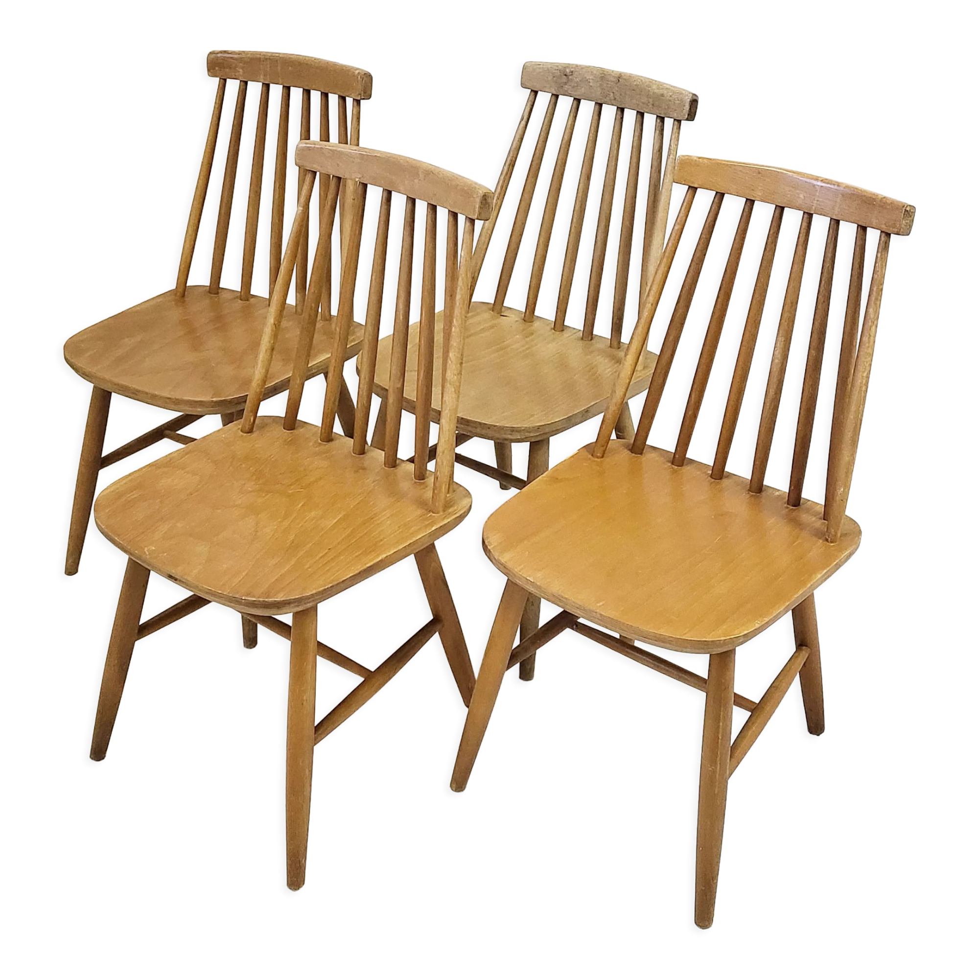 Suite of 4 vintage Scandinavian chairs 1960
