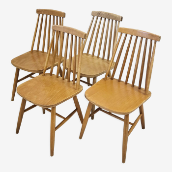 Suite of 4 vintage Scandinavian chairs 1960