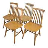 Suite of 4 vintage Scandinavian chairs 1960