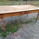 Cherry farm table, turned legs, 2 extensions