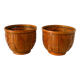 Paire de cache-pots en osier / rotin, 1970