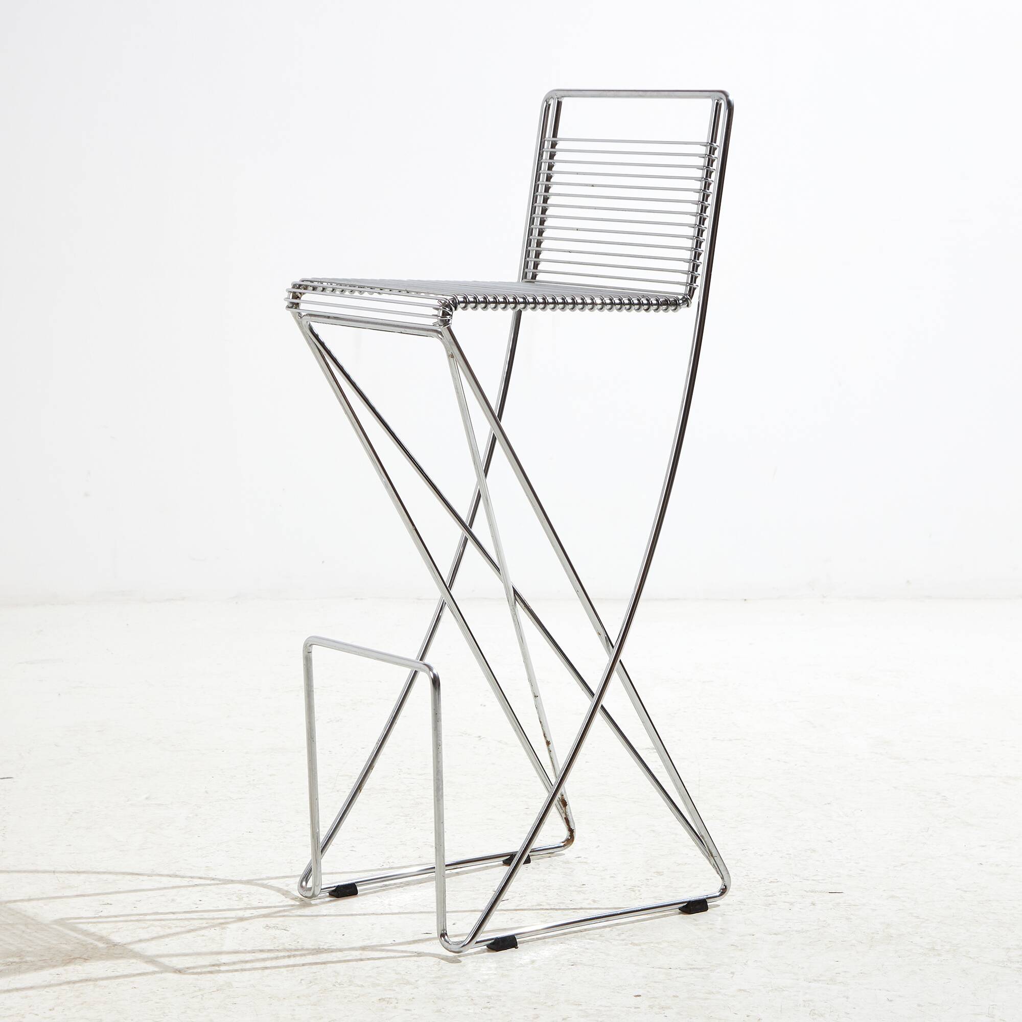 Kreuzschwinger steel bar stool by till behrens for schlubach, set of 2 (mk10476)