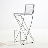 Kreuzschwinger steel bar stool by till behrens for schlubach, set of 2 (mk10476)