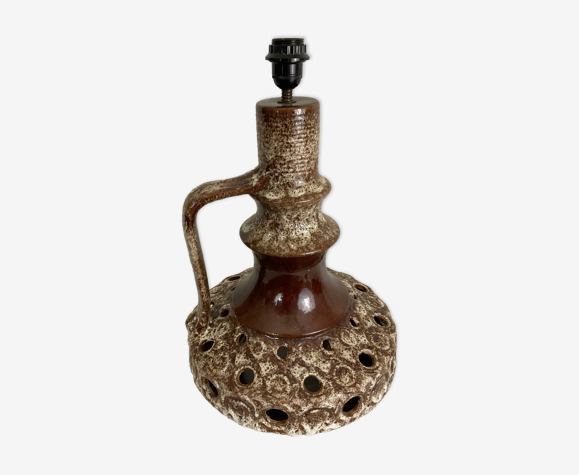 Pied de lampe à poser au sol En céramique des années 60 70