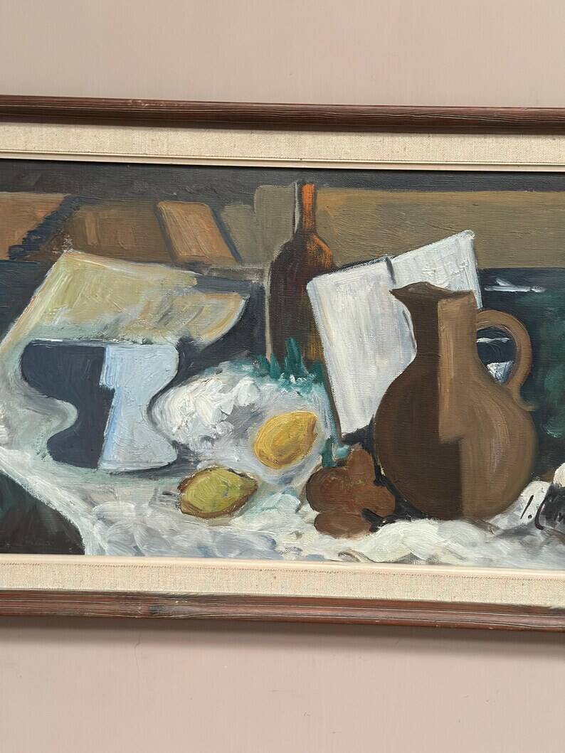 Original Swedish Oil on Canvas – “Still Life” by Inge Camill – Signed – Vintage & Framed – 57 × 34 cm (22.4" × 13.4")