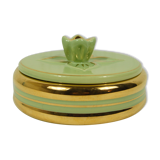 Porcelain box "water lily" pistachio & gold