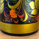 Khokhloma painted Russian wooden vase