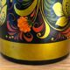 Khokhloma painted Russian wooden vase