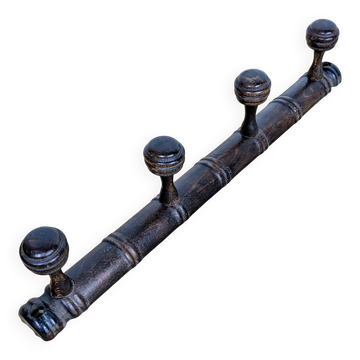 Turned wooden coat rack