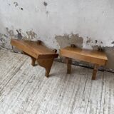 Pair of modernist constructivist wall-mounted bedside tables