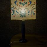 Vintage lamp with hand painted shade