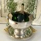 Silver Plated Grape Ice Bucket with Pedestal Tray, French ice bucket