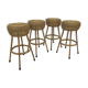 Set of four vintage rattan bar stools 1960 Nederland Design