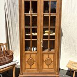 Vitrine art déco bois brut