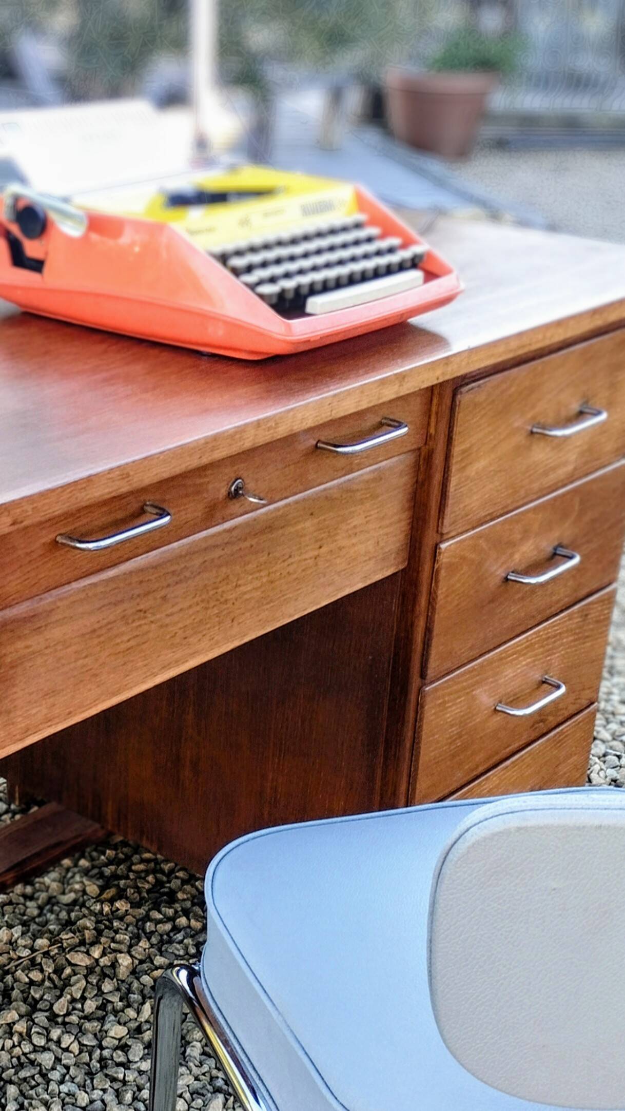 Mid-century teacher's desk.