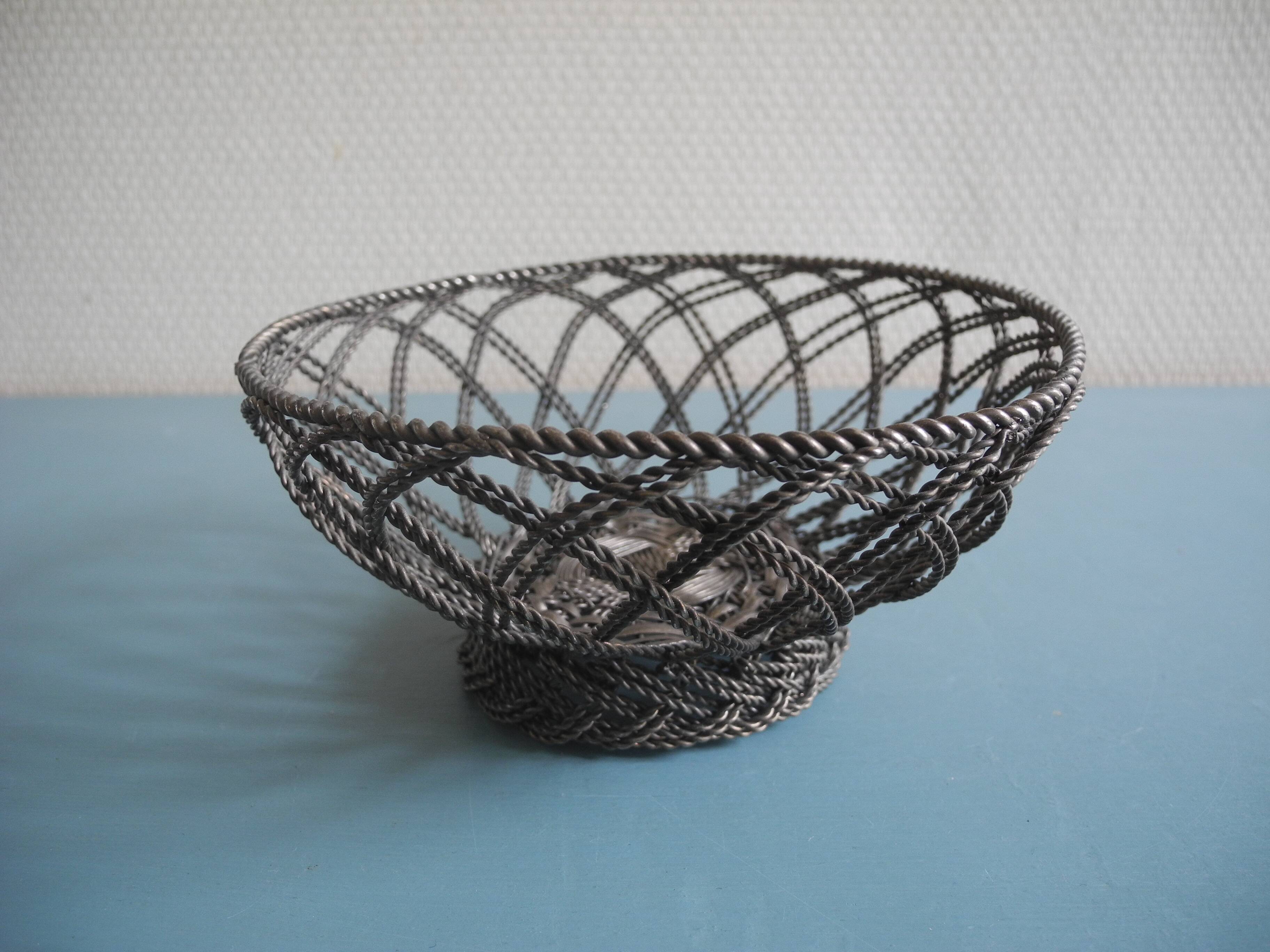 silver-plated metal basket vintage