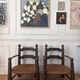 Paire de fauteuils en bois et paille  Charles Dudouyt 