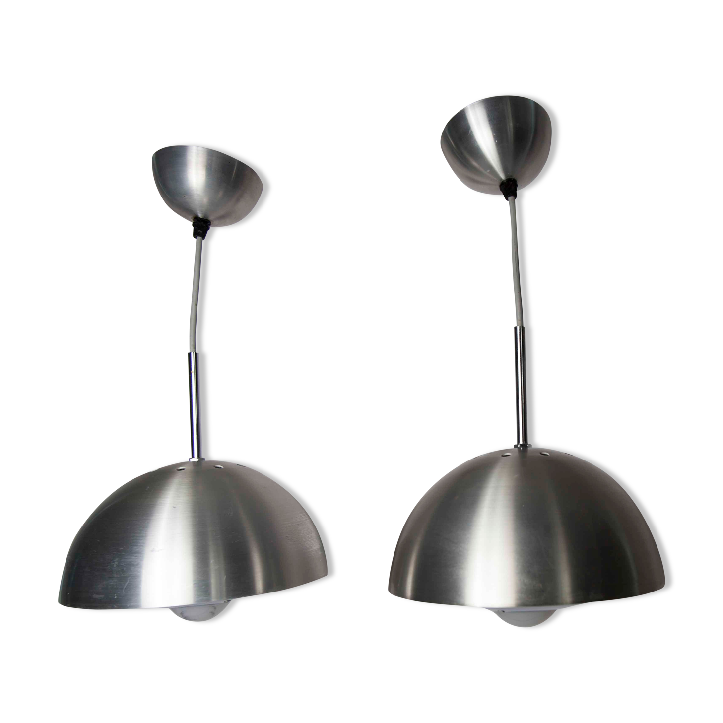 Pair of hanging lamps Jean Gandelin 1970