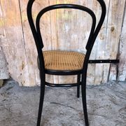 Bistrot wood & seat canned chair 70s vintage