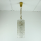 Vintage 1950s pendant lamp kalmar franken ice glass textured glass brass