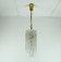 Vintage 1950s pendant lamp kalmar franken ice glass textured glass brass