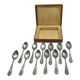 Set of 12 small spoons in silver metal, rocaille style