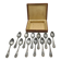 Set of 12 small spoons in silver metal, rocaille style