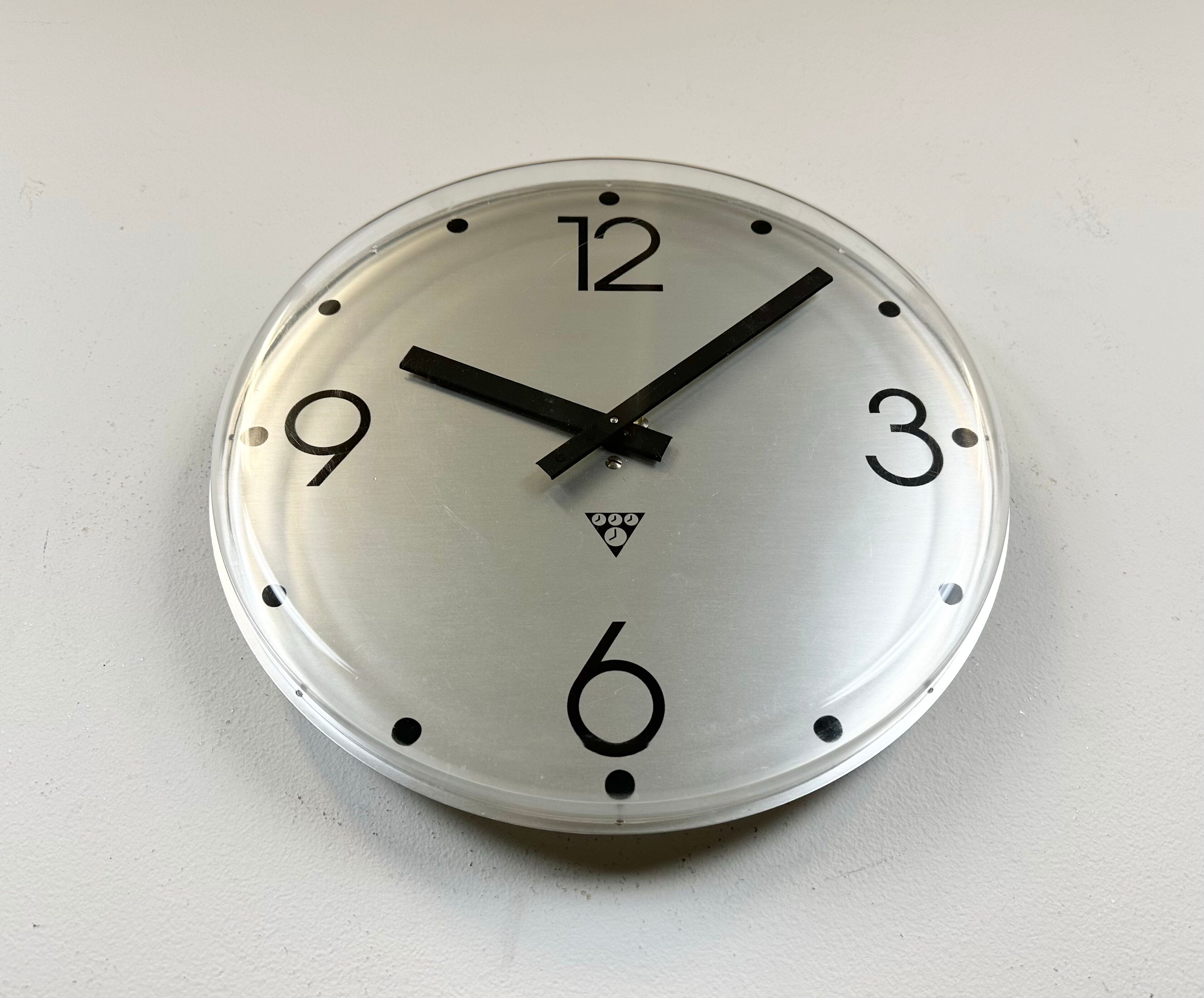 Vintage Office Wall Clock from Pragotron, 1980s