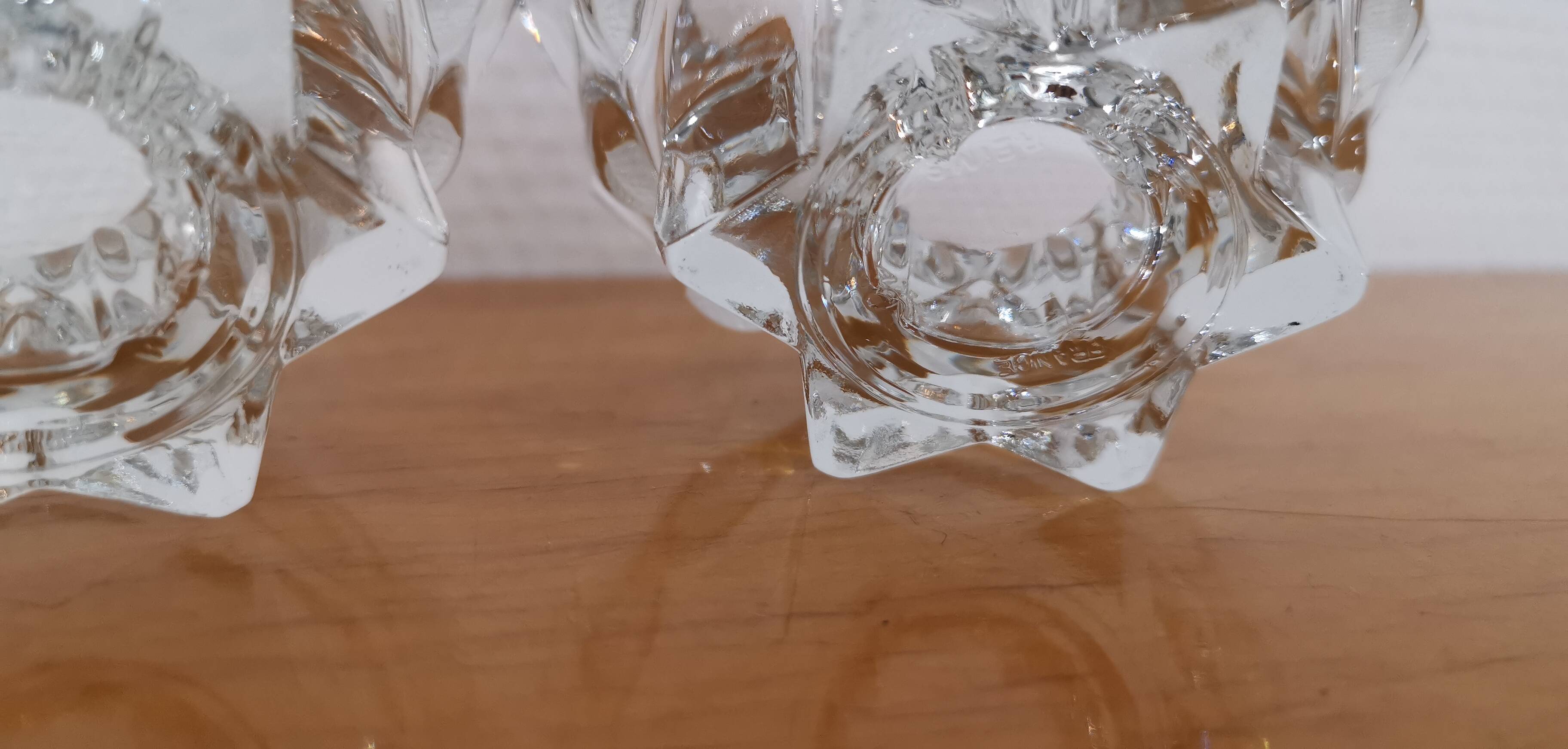 2 vintage crystal candle holders from Reims, France