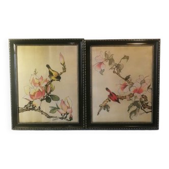 2 Vintage Chinese silk paintings