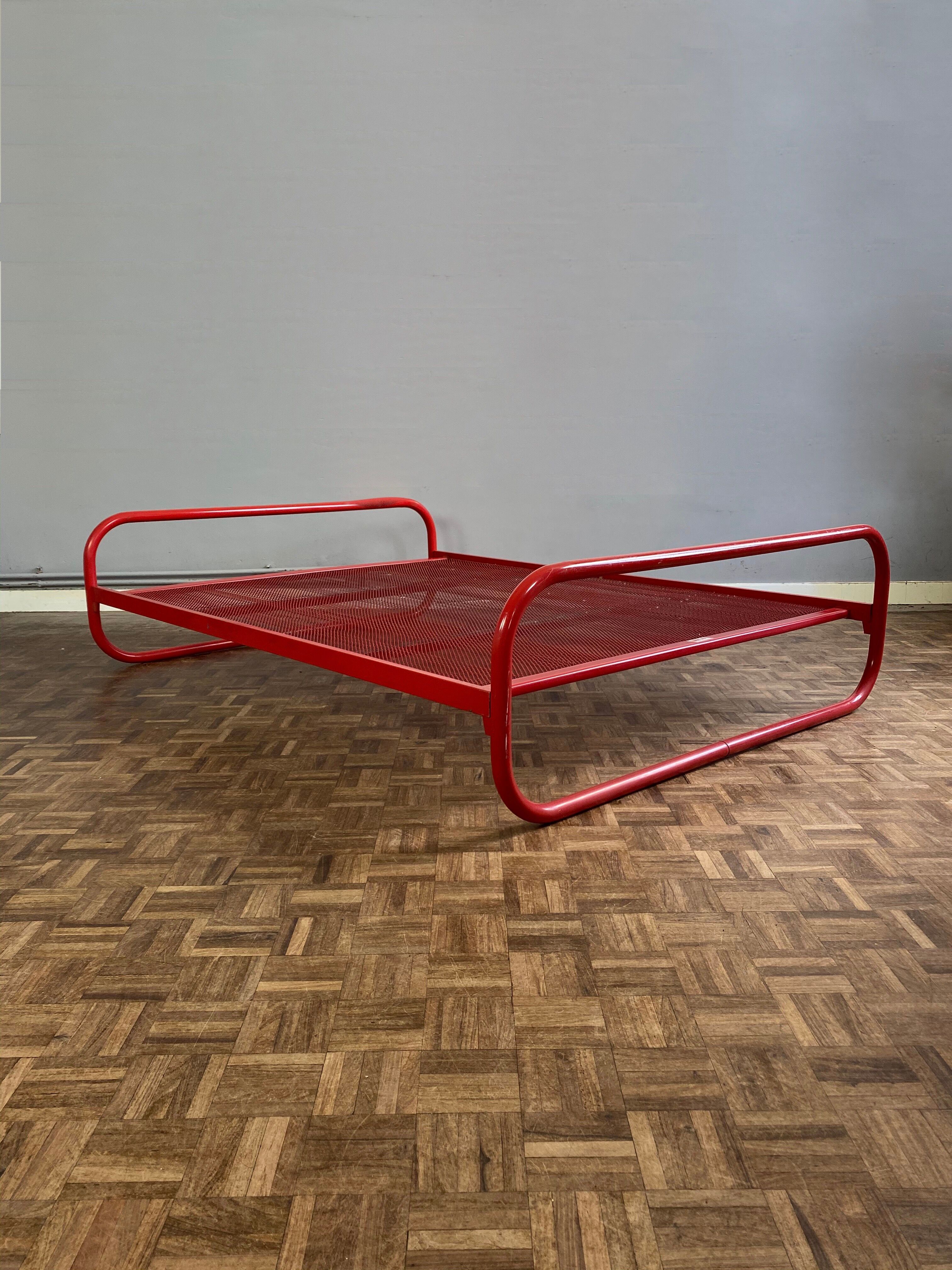 Bauhaus Style Tubular Steel Double Bed Frame, Netherlands, c.1980