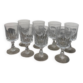 8 cut crystal stemware