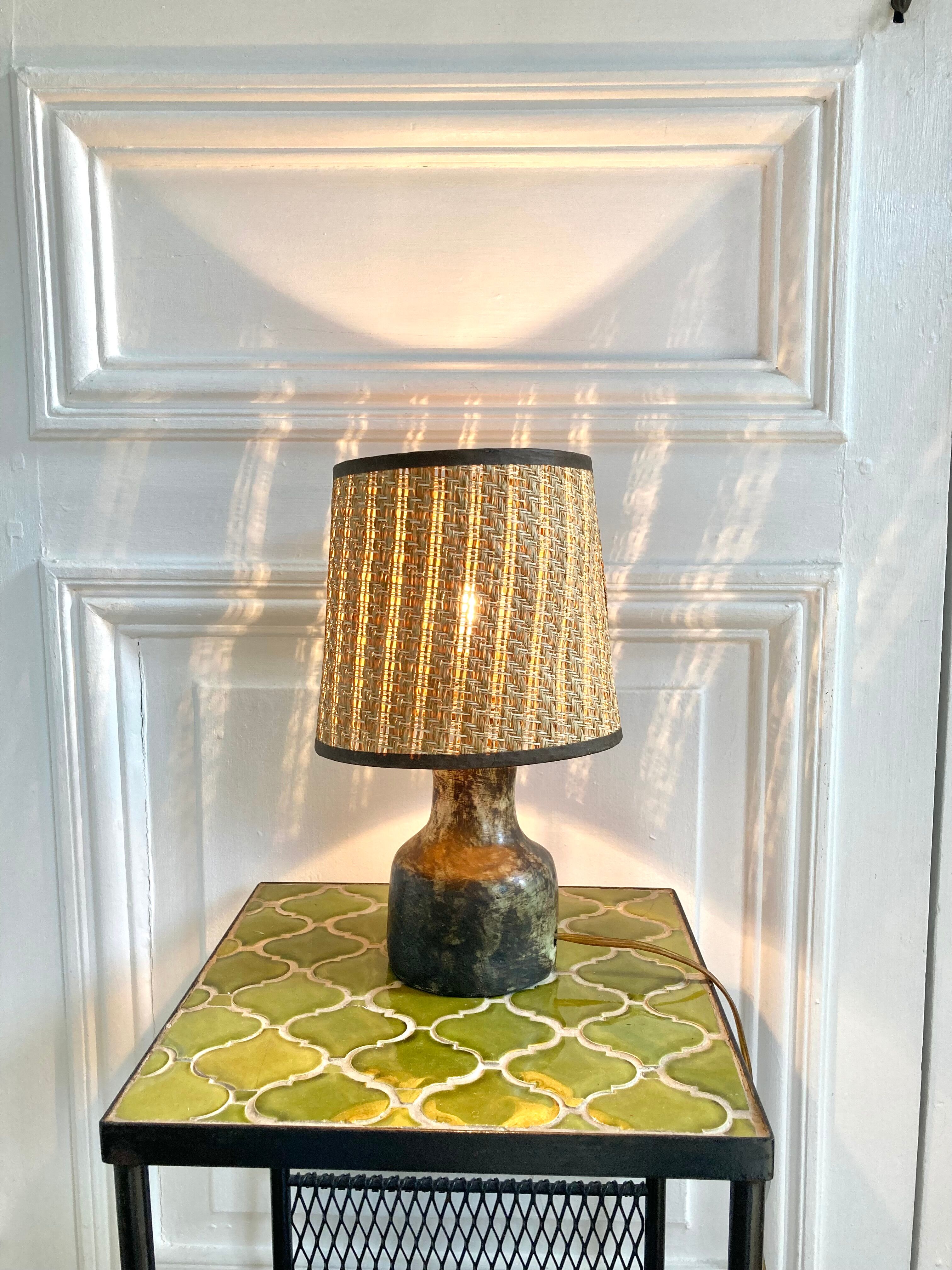 Earth lamp and braided lampshade 70s/70s