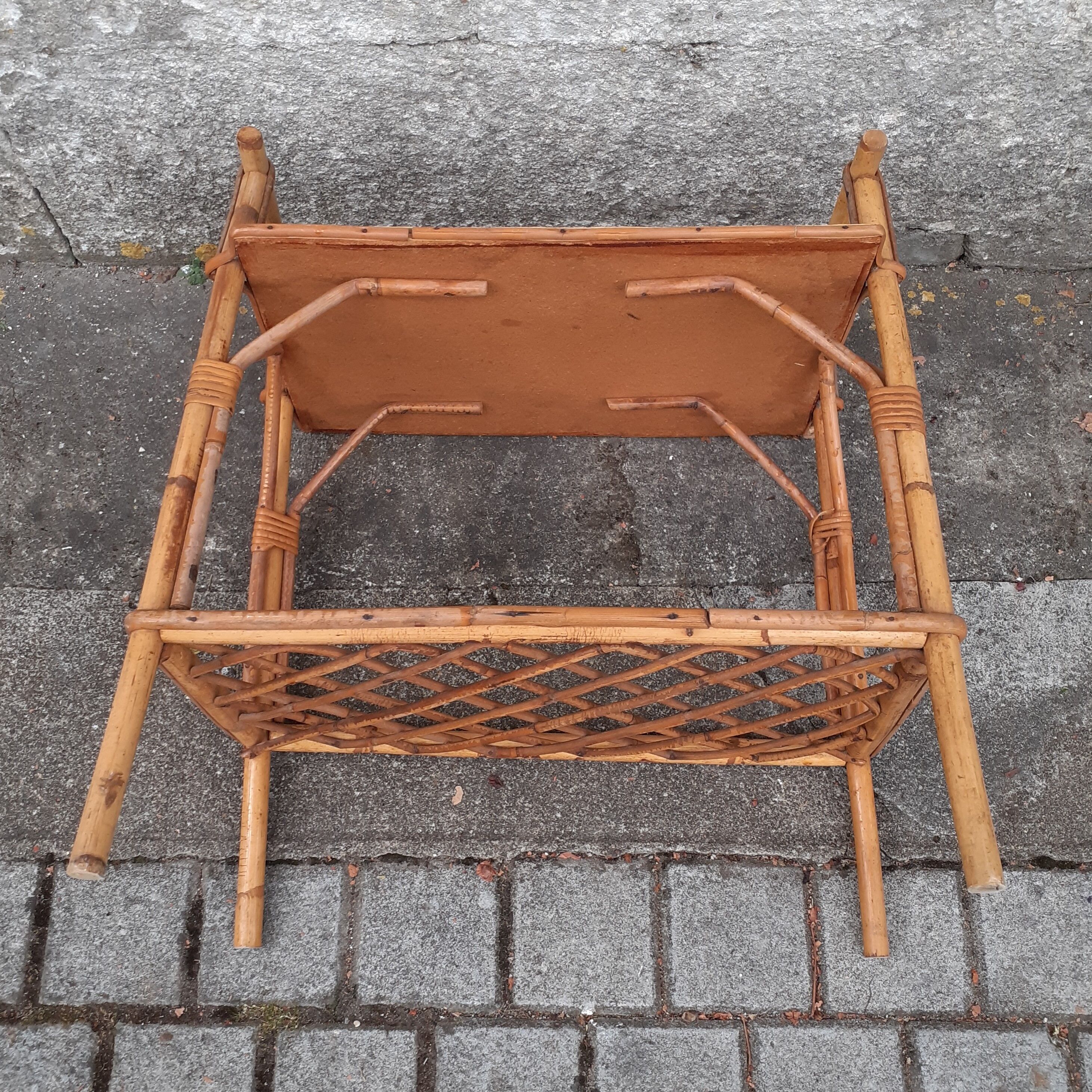 Vintage rattan side table