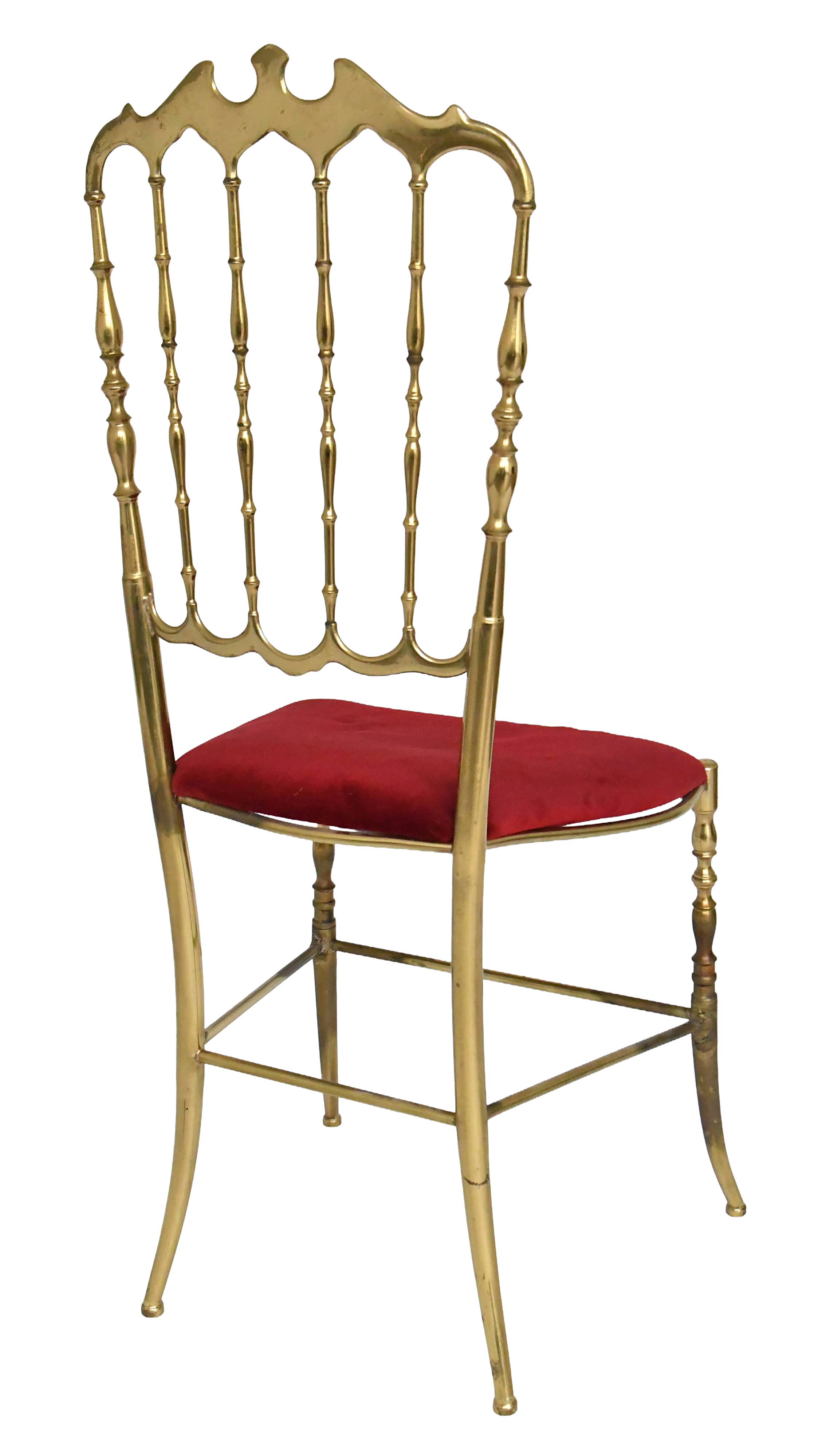 Chaise Chiavari vintage en laiton doré