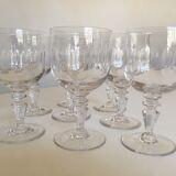 set of 8 19th crystal glasses ringing faceted