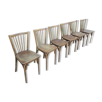 Series of 6 Baumann bistro chairs N° 12