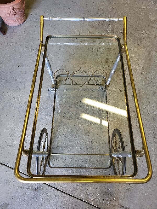 Brass and glass aluminium roller service 1960